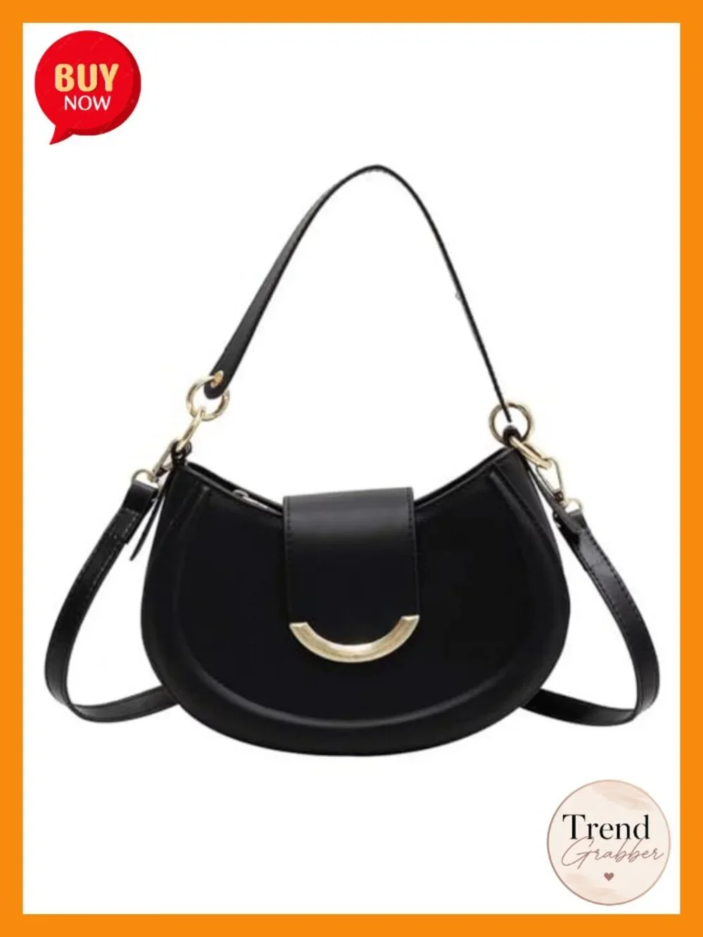 Vegan Leather Hobo Crossbody Purse with Adjustable Strap